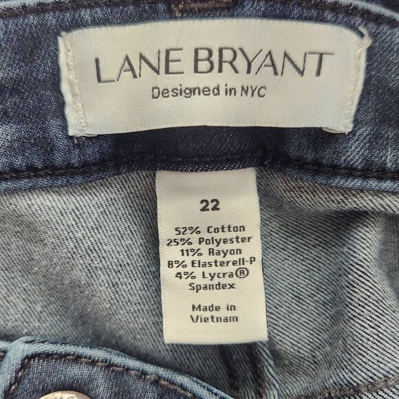 Lane Bryant Cropped Jeans Size 22 Plus Size Cropped Denim with Faded Details - Picture 6 of 8